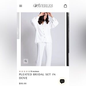 Waverles Pleated Pajama set in White